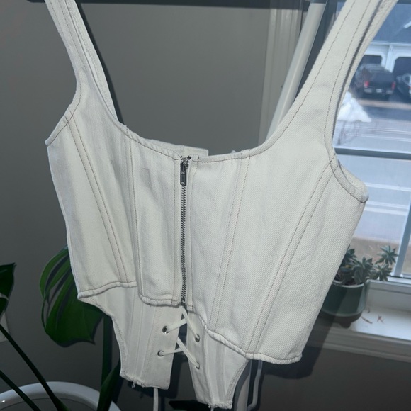 White Fox White Tie-Up Corset NWT | XS - Picture 3 of 3